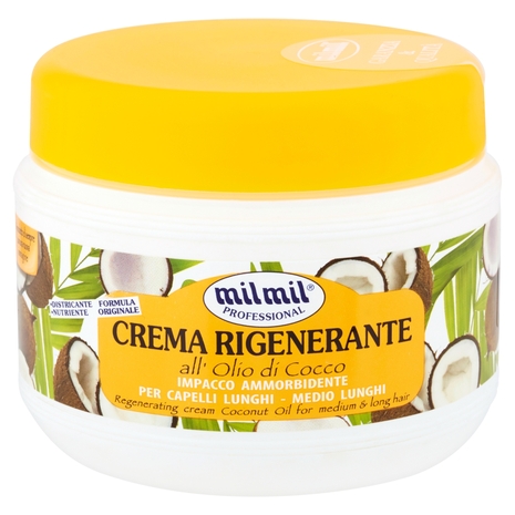 Milmil Professional Crema rigenerante all'olio di cocco per capelli lunghi - medio lunghi  500 ml